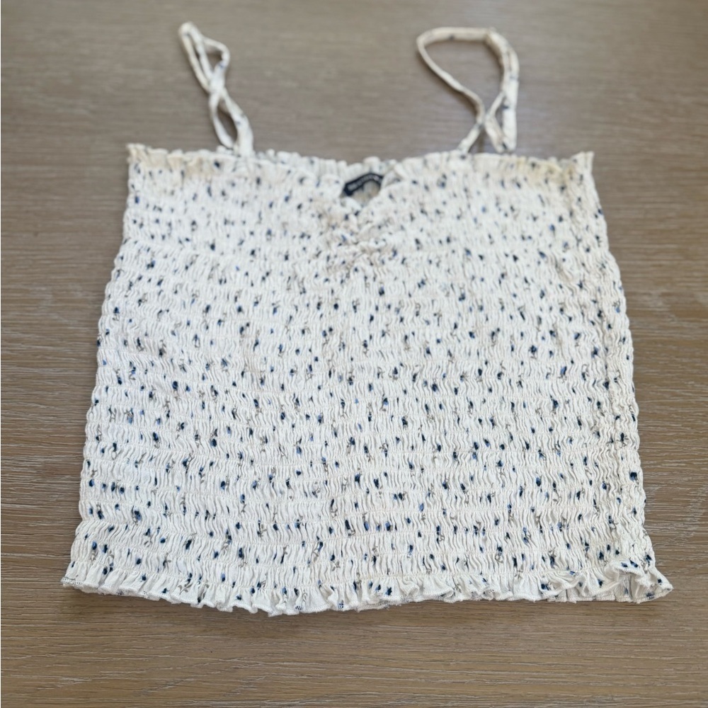 Brandy Melville women’s blue floral smocked tank top one size